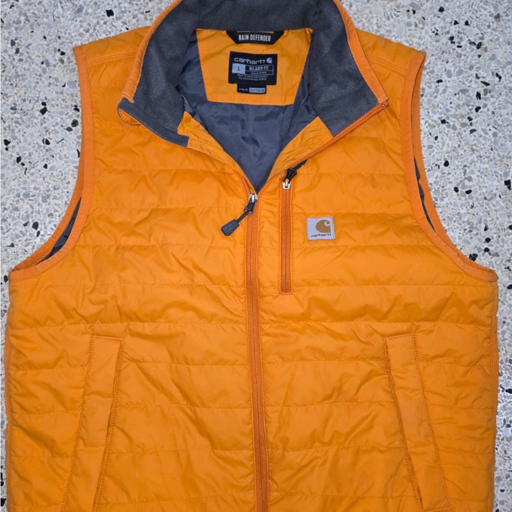 Carhartt Bright Orange Vest with Gray Lining